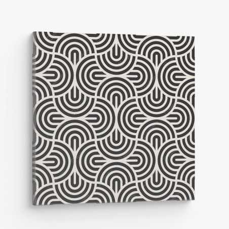 Leinwandbild schwarz-weiß geometrisches muster – Wallnifity®
