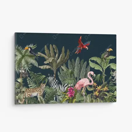 Leinwandbild tropische dschungel-wildtierszene – Wallnifity®