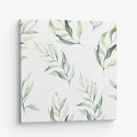 Leinwandbild sanftes aquarellmuster mit eukalyptusblättern – Wallnifity®