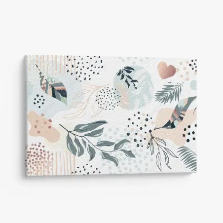 Leinwandbild pastellfarbenes botanisches abstraktes muster – Wallnifity®