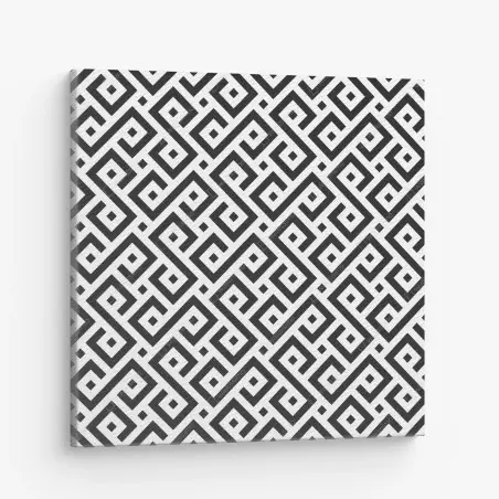 Leinwandbild zeitloses schwarz-weiß geometrisches muster – Wallnifity®