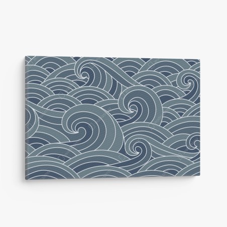 Leinwandbild stilisiertes wellenmuster – Wallnifity®