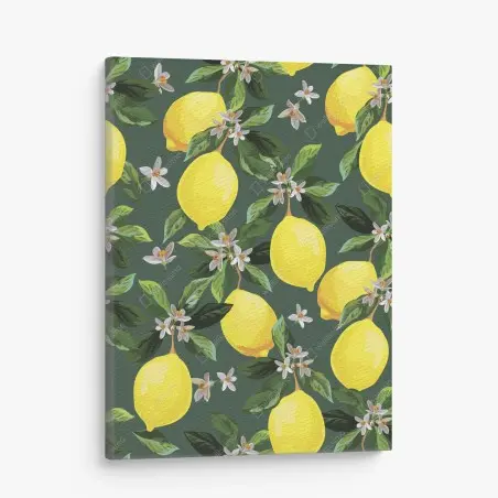 Leinwandbild botanisches zitronenmuster – Wallnifity®