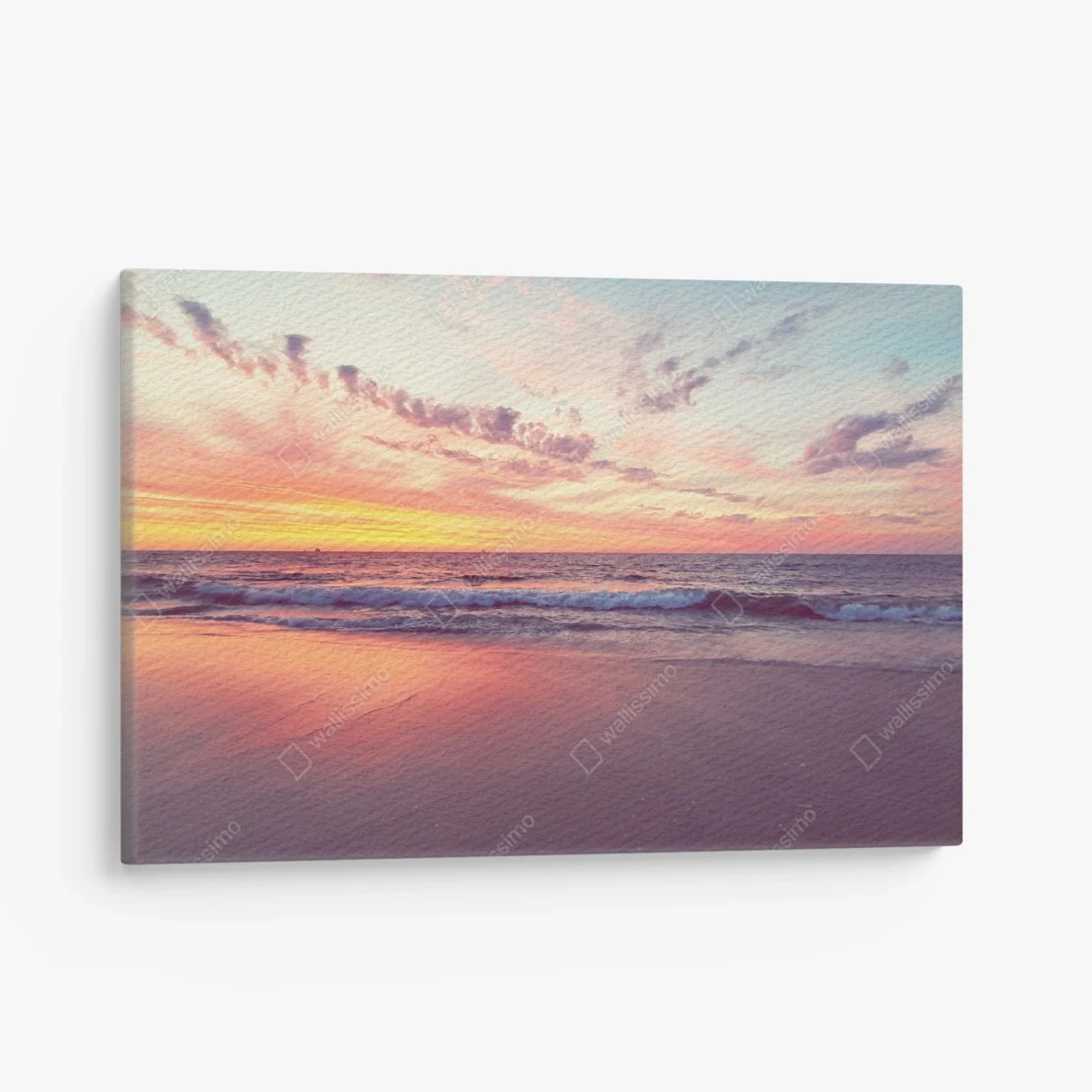 Leinwandbild pastelliger sonnenuntergang über ruhigem meer – Wallnifity® Leinwandbild pastelliger sonnenuntergang über ruhigem meer – Wallnifity®