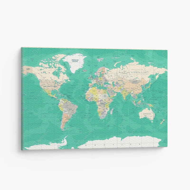Leinwandbild weltkarte im vintage-stil