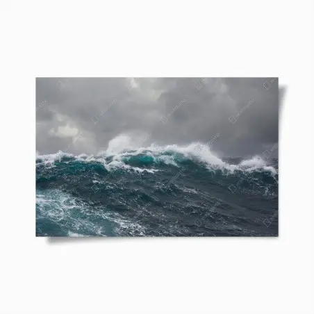 Poster stürmisches meer mit brechenden wellen – Wallnifity®
