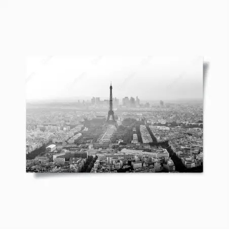 Poster elegante Eiffelturm luftaufnahme in graustufen – Wallnifity®