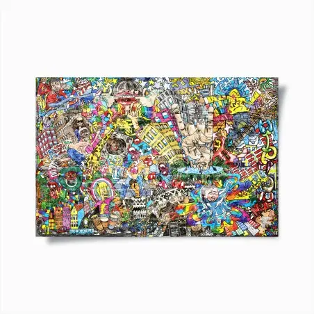 Poster farbenfrohes urbanes musikmural – Wallnifity®