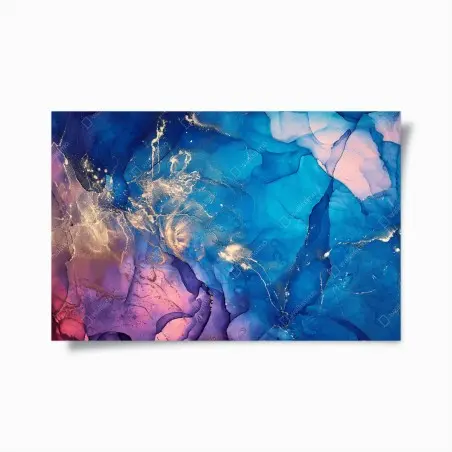 Poster blaue marmorierte alkoholtinten abstraktion – Wallnifity®