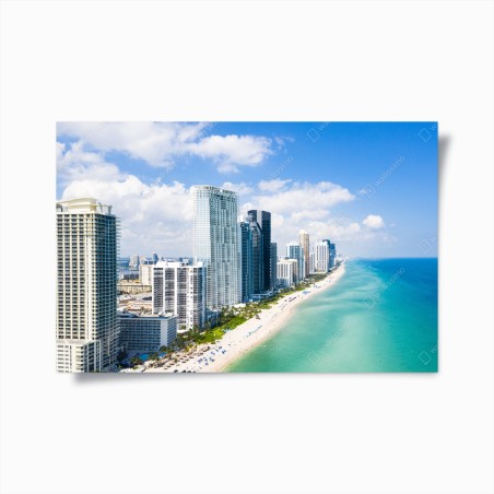 Poster türkisfarbene strand-skyline – Wallnifity®