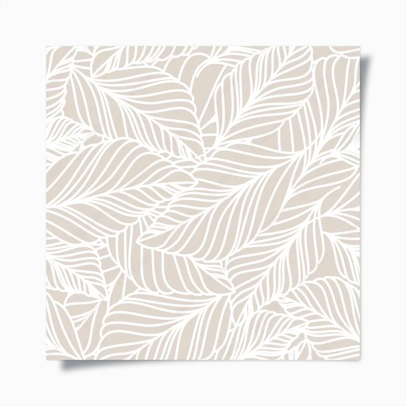 Poster beige botanisches blattmuster