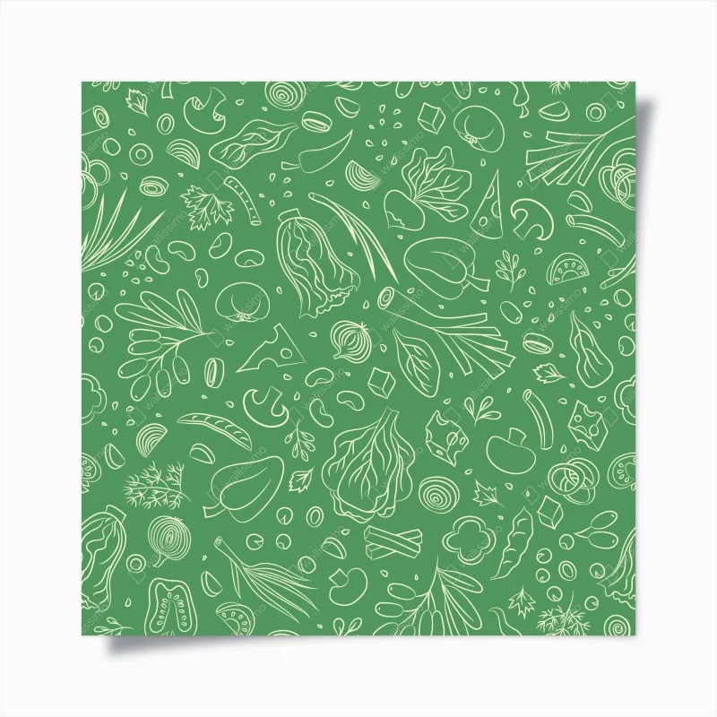 Poster grünes gemüsemuster