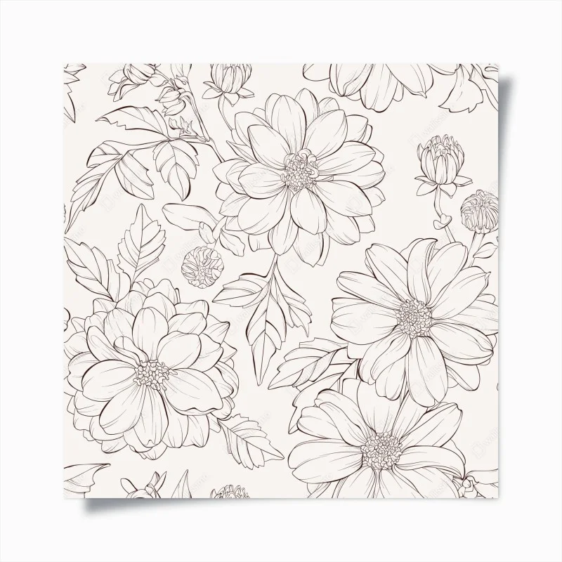 Poster zartes botanisches blumenmuster