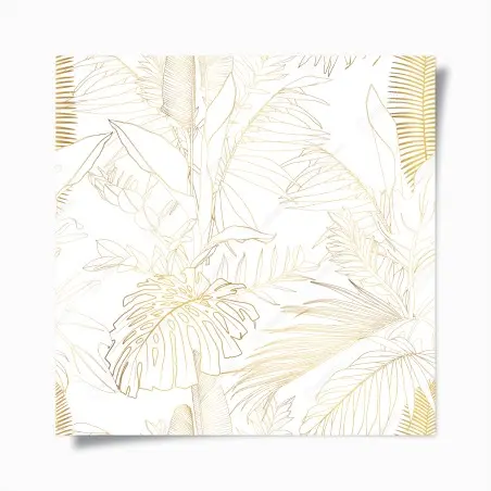 Poster goldene tropische blätter line art – Wallnifity®