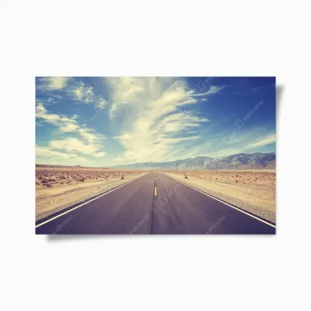 Poster vintage landstraße unter weitem himmel – Wallnifity®