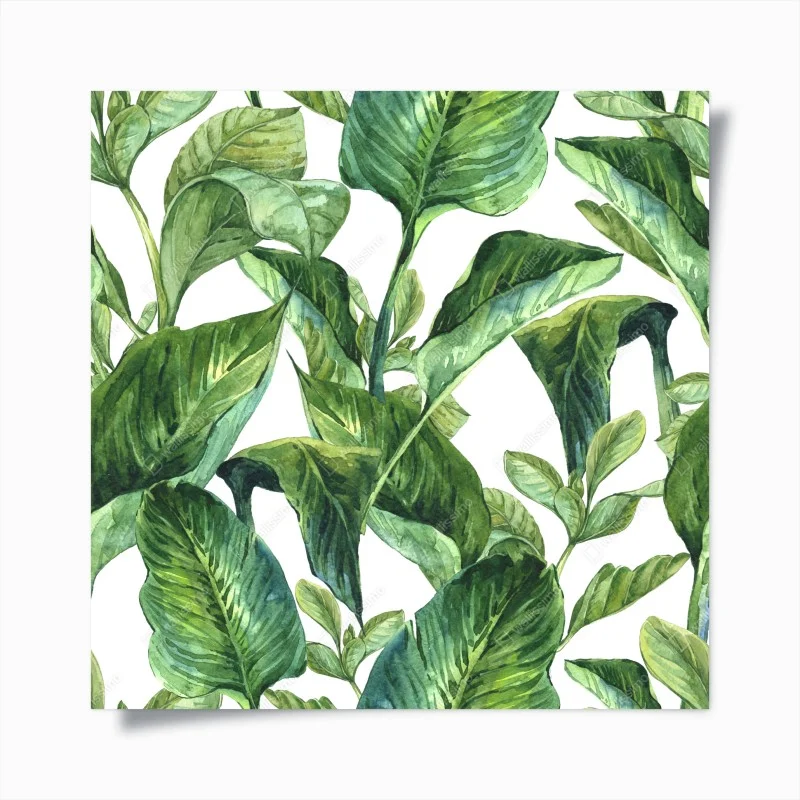 Poster üppiges aquarellmuster tropischer blätter – Wallnifity®
