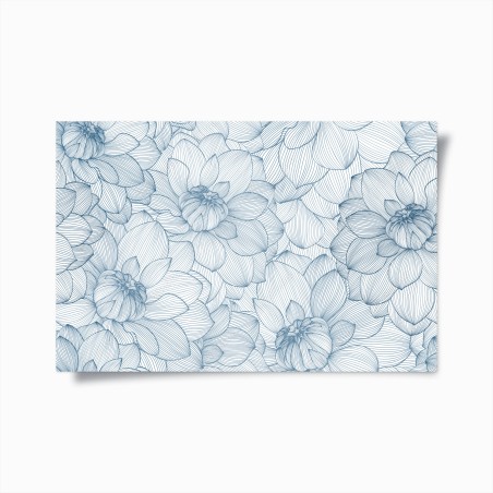 Poster zartes blaues blumenlinienmuster – Wallnifity®