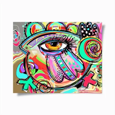 Poster lebhaftes abstraktes auge im pop-art stil – Wallnifity®