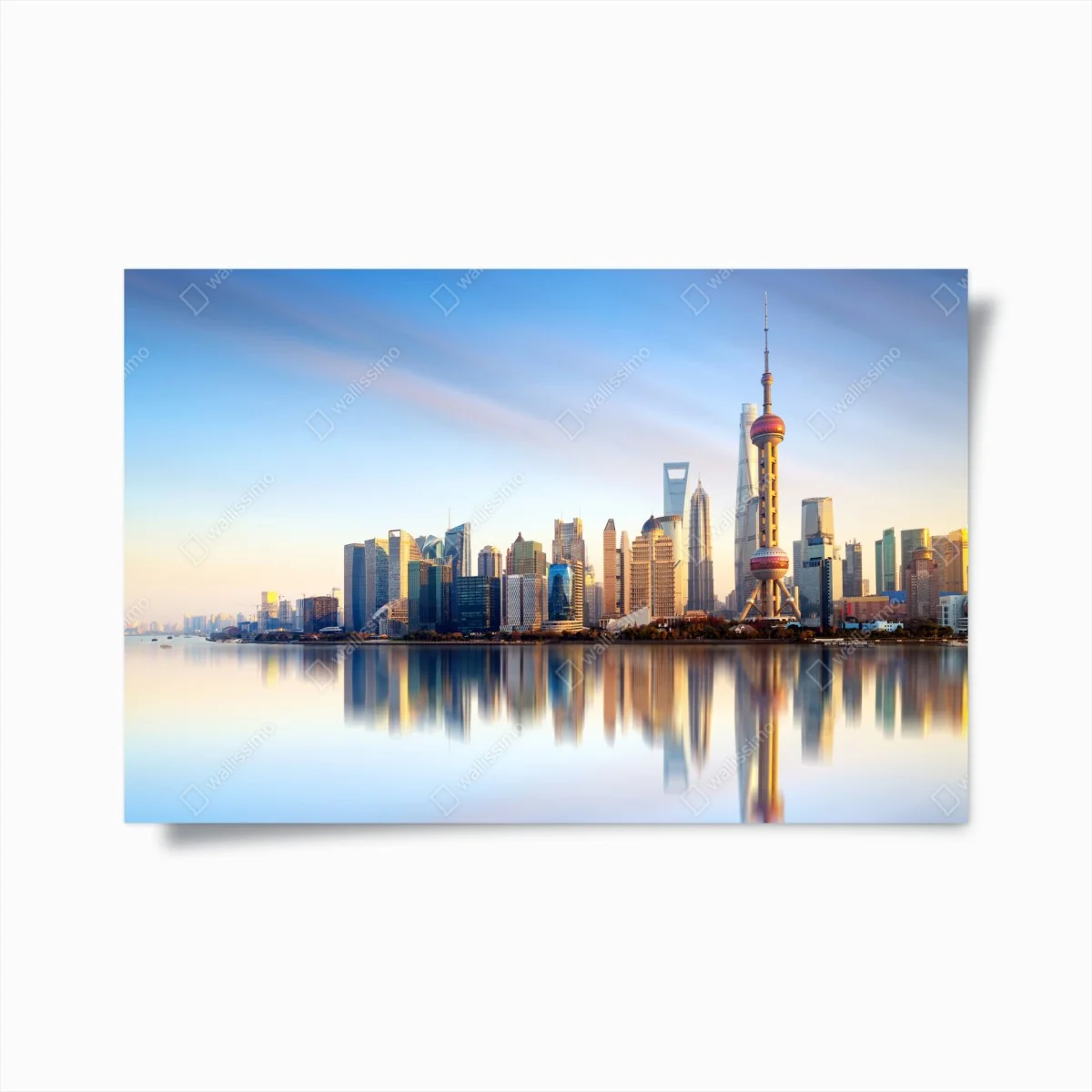 Poster Shanghai skyline spiegelung bei sonnenaufgang – Wallnifity® Poster Shanghai skyline spiegelung bei sonnenaufgang – Wallnifity®