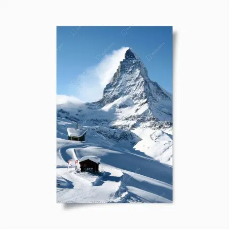 Poster majestätischer alpiner gipfel im winter – Wallnifity®