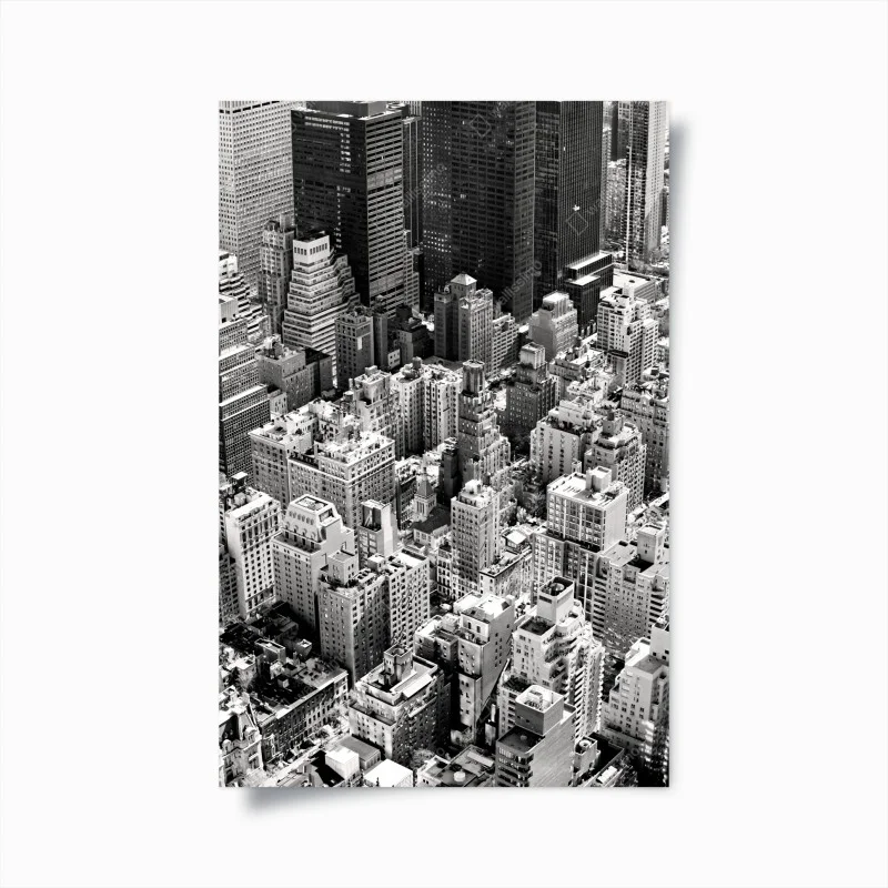 Poster Manhattan luftaufnahme skyline in monochrom