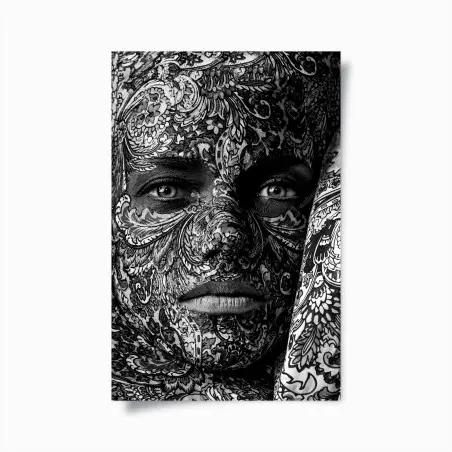 Poster ornamentales porträt mit floralen mustern – Wallnifity®