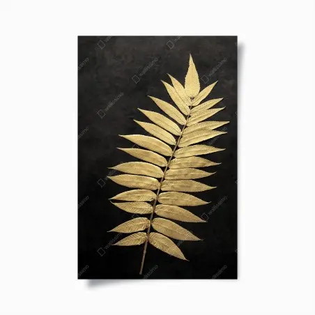 Poster goldener farn vor dunklem hintergrund – Wallnifity®