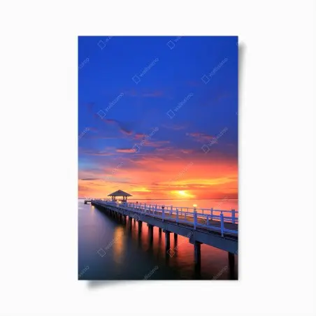 Poster mole bei sonnenuntergang am strand – Wallnifity®