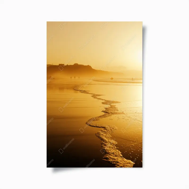 Poster goldener sonnenuntergang am strand von Sopelana
