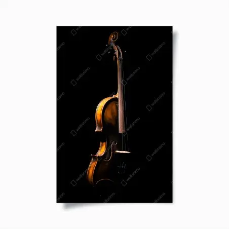 Poster elegante vintage-geige vor schwarzem hintergrund – Wallnifity®