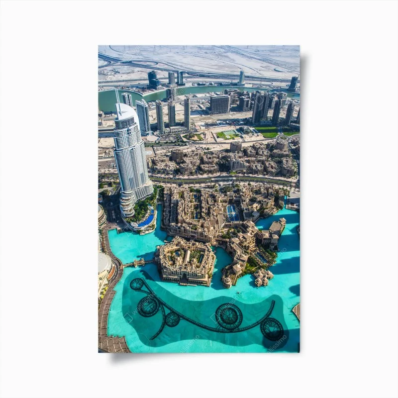 Poster luftaufnahme von Downtown Dubai