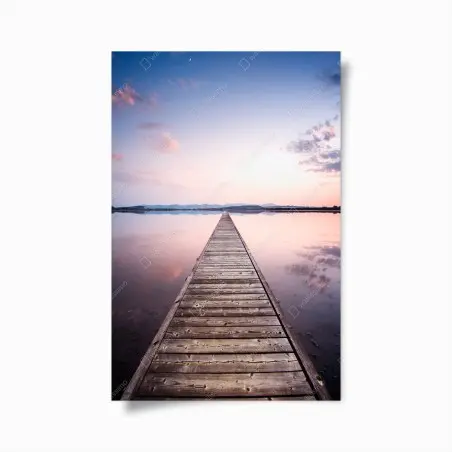 Poster holzsteg zum horizont bei sonnenuntergang – Wallnifity®
