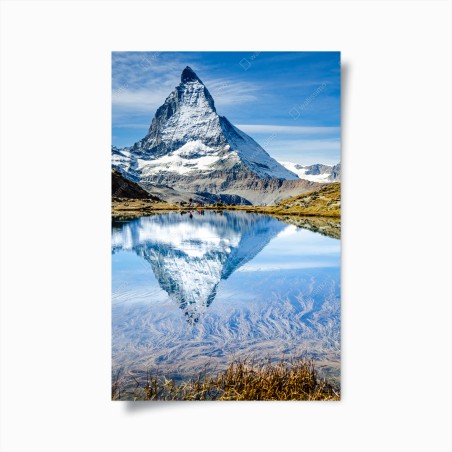 Poster majestätisches Matterhorn im spiegel eines alpensees – Wallnifity®