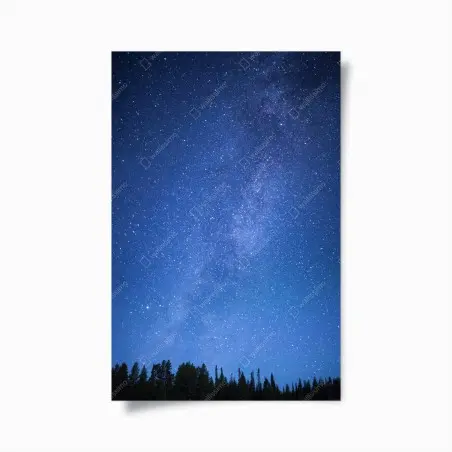 Poster sternenklare Milchstraße über dem Wald – Wallnifity®