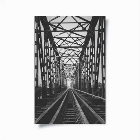 Poster alte eisenbahnbrücke in schwarzweiß – Wallnifity®