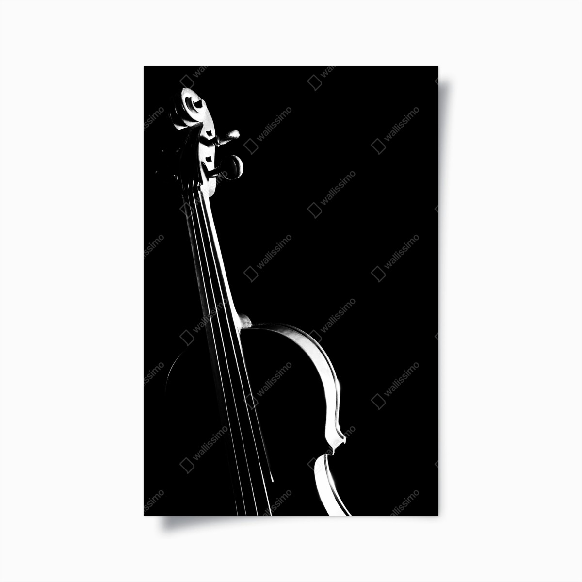 Poster elegante geigensilhouette auf schwarzem hintergrund – Wallnifity®