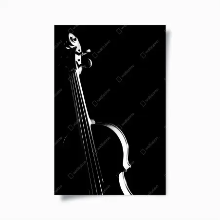 Poster elegante geigensilhouette auf schwarzem hintergrund – Wallnifity®