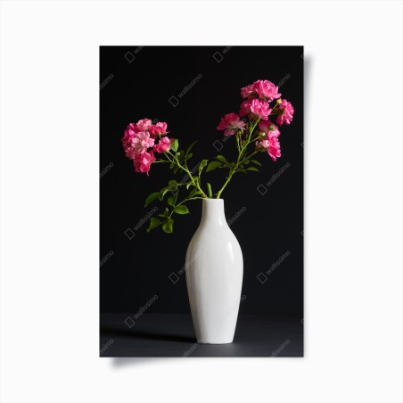 Poster rosa rosen in weißer vase – Wallnifity®