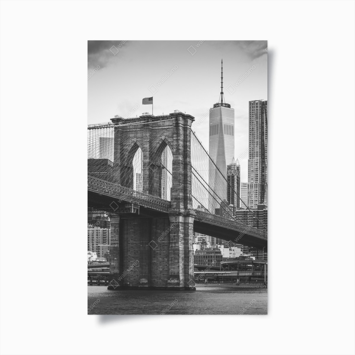 Poster Brooklyn bridge schwarzweiß stadtbild – Wallnifity®