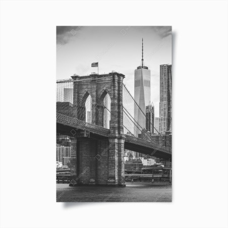 Poster Brooklyn bridge schwarzweiß stadtbild – Wallnifity®