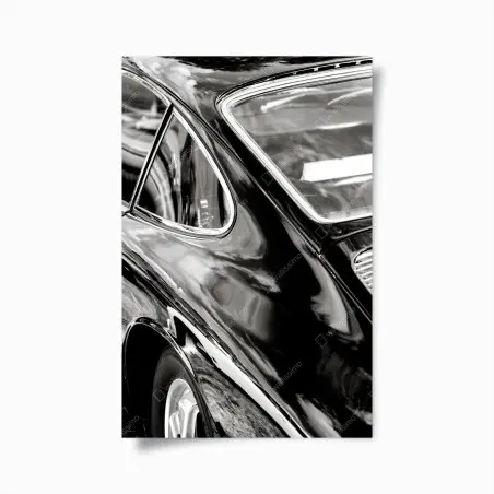 Poster oldtimer rückansicht detail in schwarzweiß – Wallnifity®