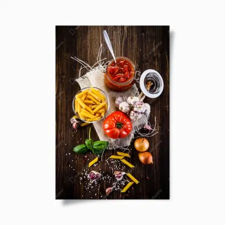 Poster rustikales italienisches pasta-arrangement – Wallnifity®