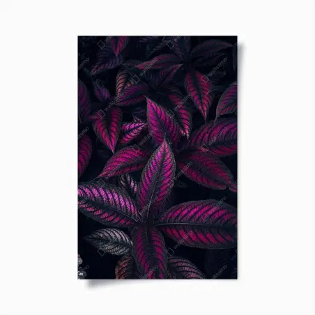 Poster leuchtendes violettes blättermotiv – Wallnifity®