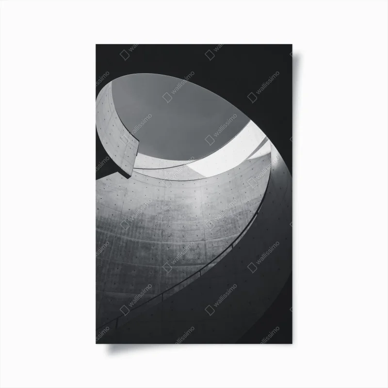 Poster geschwungene beton-spiraltreppe