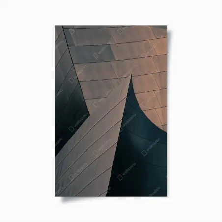 Poster geometrische architekturformen aus metall – Wallnifity®