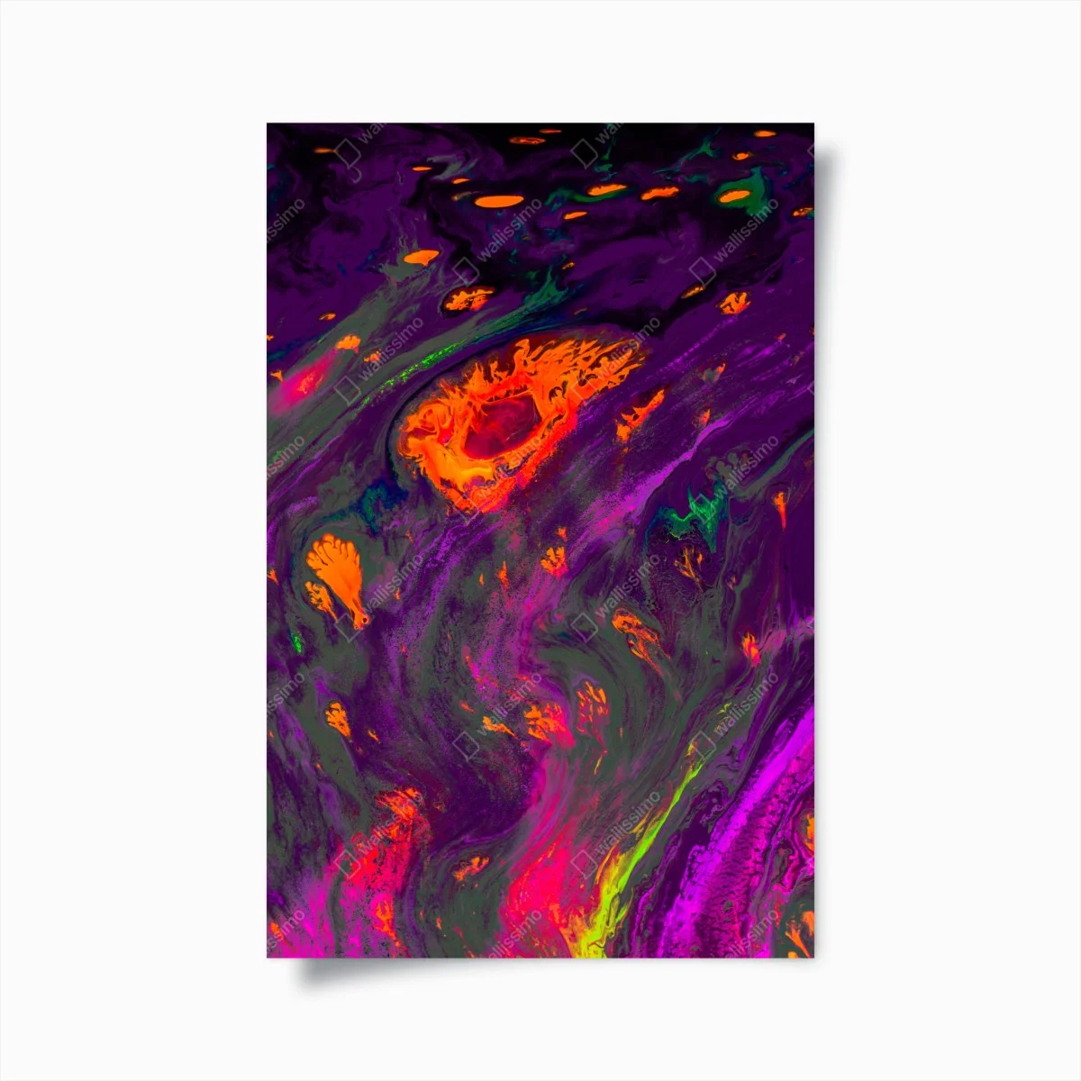 Poster traditionelle ebru abstrakte marmormuster in lila und orange – Wallnifity® Poster traditionelle ebru abstrakte marmormuster in lila und orange – Wallnifity®
