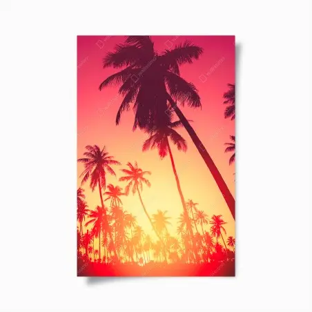 Poster tropischer sonnenuntergang mit palmen – Wallnifity®
