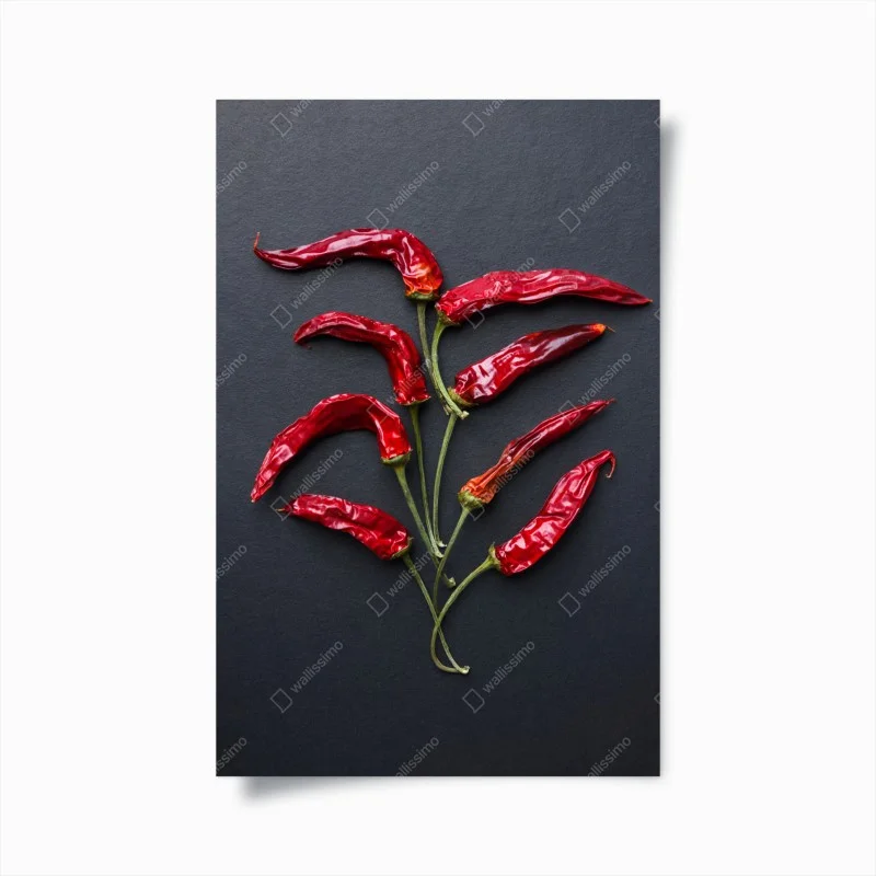 Poster kulinarische grafik mit roten chilischoten