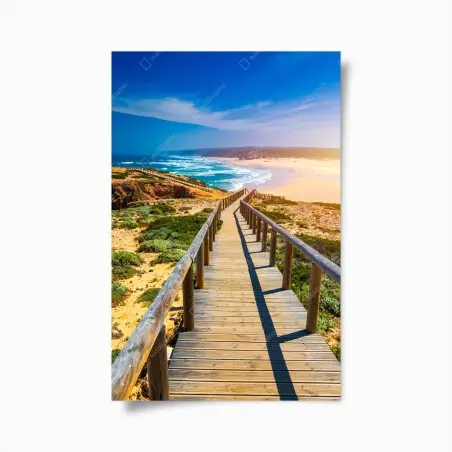 Poster steg zur Praia da Bordeira – Wallnifity®
