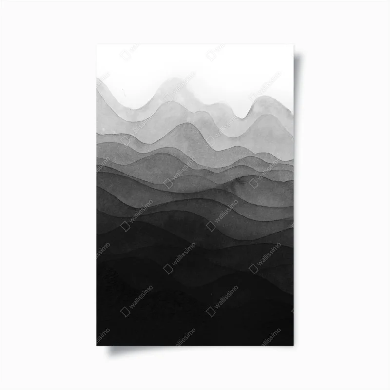 Poster monochrome geschichtete berge – Wallnifity®